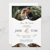 Invitation Elegant Modern Script Photo Classic (Devant / Derrière)