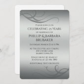 Invitation Elegant Modern Silver 25th Wedding Anniversary (Devant / Derrière)