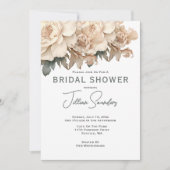 Invitation Elegant Modern Taupe Black Bridal Shower (Devant)