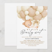 Invitation Elegant & Modern We can Bearly Wait Baby Shower   (Devant / Derrière)