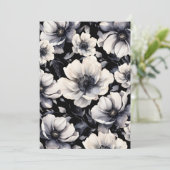 Invitation Elegant Modern White Black Floral Wedding (Debout devant)
