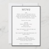 Invitation Elegant Modern White Simple Wedding Menu Card (Devant)