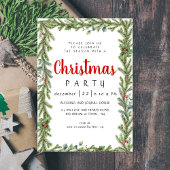 Invitation Elegant Modern Winter Greenery Christmas Party
