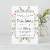 Invitation Elegant Modern Winter Greenery Christmas Party (Debout devant)