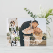 Invitation Élégant Moderne 5 Photo Enregistrer La Date Mariag (Debout devant)