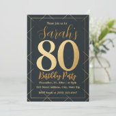 Invitation Elégant moderne 80e anniversaire Foil (Debout devant)