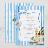 Invitation Elégant Moderne Aquarelle Main presser la mariée s (Devant / Derrière)