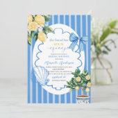 Invitation Elégant Moderne Aquarelle Main presser la mariée s (Debout devant)