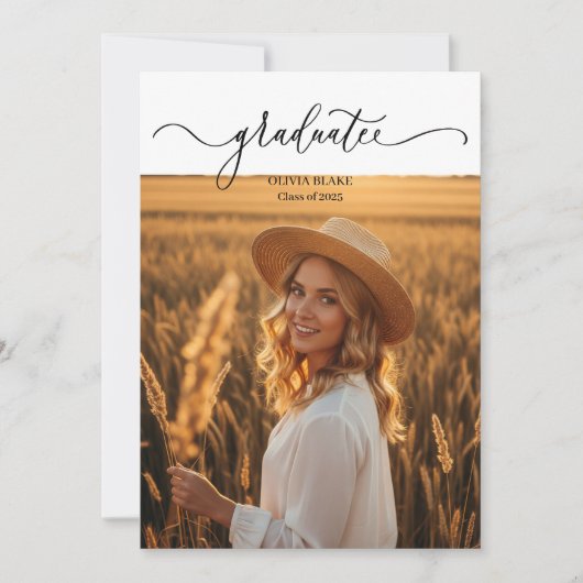 Invitation Élégant Moderne Avec 2 Baccalauréat Photo Invitati (Devant)