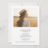 Invitation Élégant Moderne Avec 2 Baccalauréat Photo Invitati (Dos)