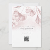 Invitation Élégant moderne Blush rose floral QR Mariage RSVP (Dos)