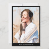 Invitation Elégant moderne Bonjour Quarante 40ème Photo Anniv (Dos)