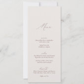 Invitation Elégant Moderne Calligraphie d'ivoire Menu Mariage (Devant)