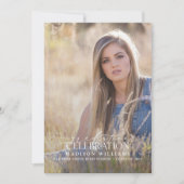 Invitation Élégant Moderne Calligraphie Photo Graduation (Devant)