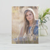 Invitation Élégant Moderne Calligraphie Photo Graduation (Debout devant)