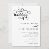 Invitation Élégant Moderne Calligraphie Script Mariage (Devant)