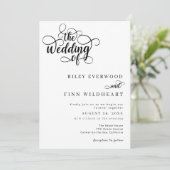 Invitation Élégant Moderne Calligraphie Script Mariage (Debout devant)