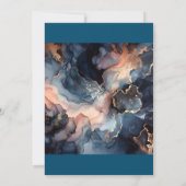 Invitation Élégant Moderne Chic Bleu Nuit & Marbre Rose (Dos)