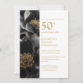 Invitation Élégant Moderne Chic Floral 50e Anniversaire (Devant)