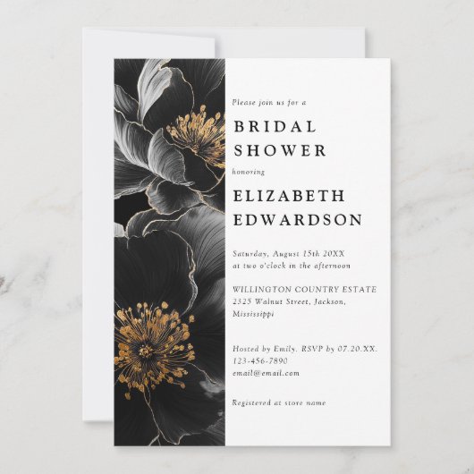 Invitation Élégant Moderne Code QR Floral de Mariage (Devant)
