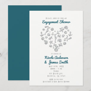 Invitation Élégant Moderne Cœur de Diamant Choses de Plage