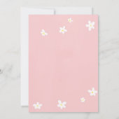 Invitation Élégant moderne Croix rose marguerite Baptême reli (Dos)