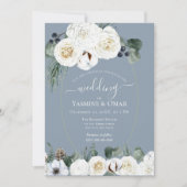 Invitation Elégant moderne Dusty Blue et Mariage vert Sage (Devant)