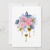 Invitation Élégant Moderne Dusty Rose Rose Floral (Dos)