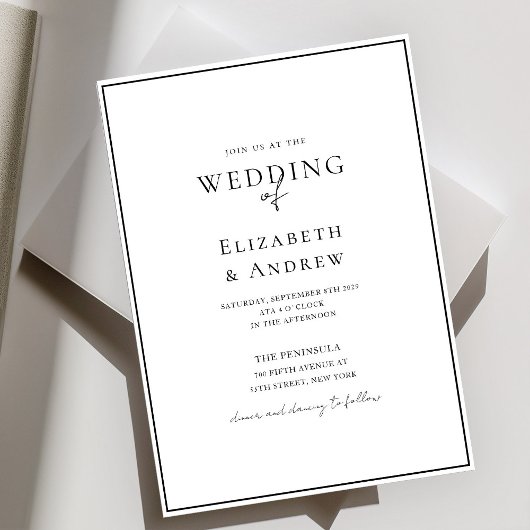 Invitation Élégant, moderne, écriture manuscrite, Mariage bla