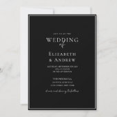 Invitation Élégant, moderne, écriture manuscrite, Mariage noi (Devant)