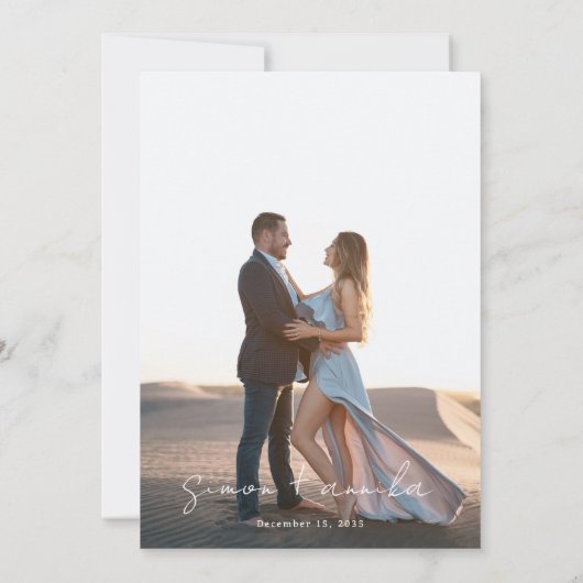 Invitation Élégant moderne écriture manuscrite Police Mariage (Dos)