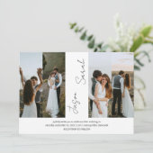 Invitation Elégant Moderne Élégant 4 Photos mariage (Debout devant)