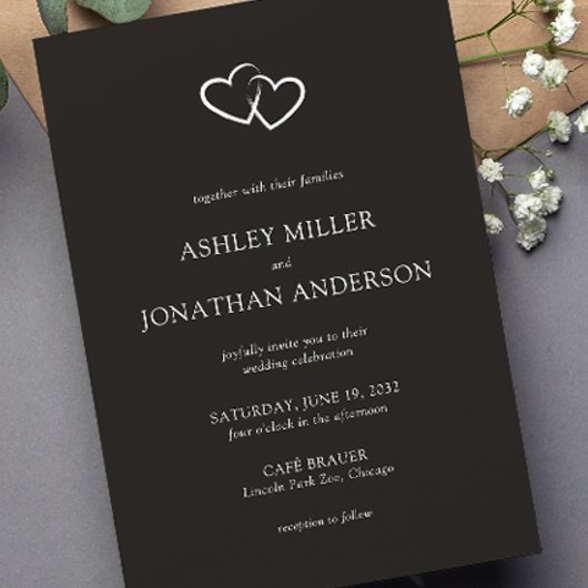 Invitation Élégant Moderne Éléments simples Mariage