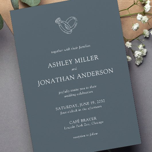 Invitation Élégant Moderne Éléments simples Mariage