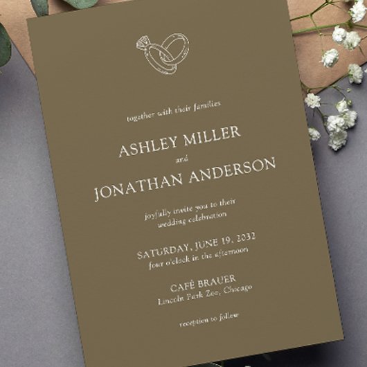 Invitation Élégant Moderne Éléments simples Mariage