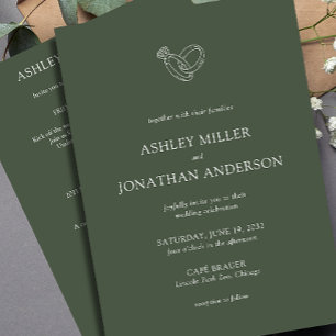Invitation Élégant Moderne Éléments simples Mariage tout-en-u