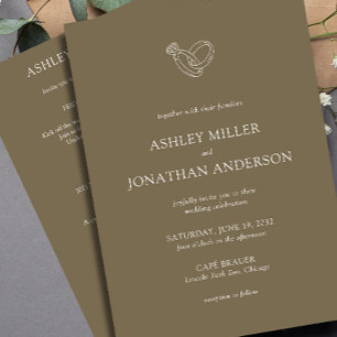 Invitation Élégant Moderne Éléments simples Mariage tout-en-u