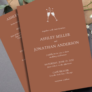 Invitation Élégant Moderne Éléments simples Mariage tout-en-u