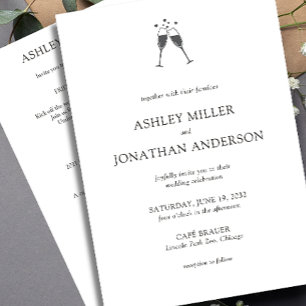 Invitation Élégant Moderne Éléments simples Mariage tout-en-u