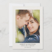 Invitation Élégant Moderne Éléments simples Photo Mariage (Dos)