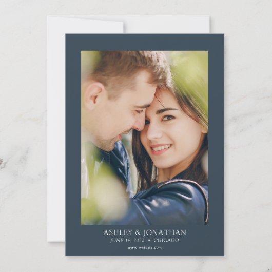 Invitation Élégant Moderne Éléments simples Photo Mariage (Dos)