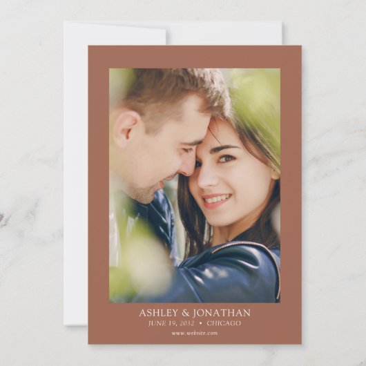 Invitation Élégant Moderne Éléments simples Photo Mariage (Dos)