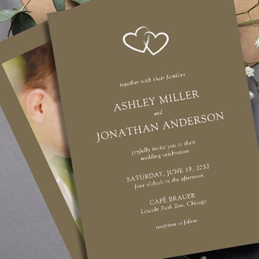 Invitation Élégant Moderne Éléments simples Photo Mariage
