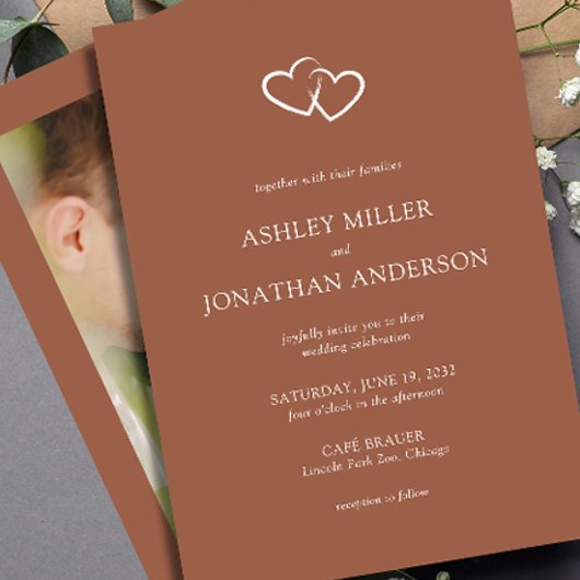 Invitation Élégant Moderne Éléments simples Photo Mariage