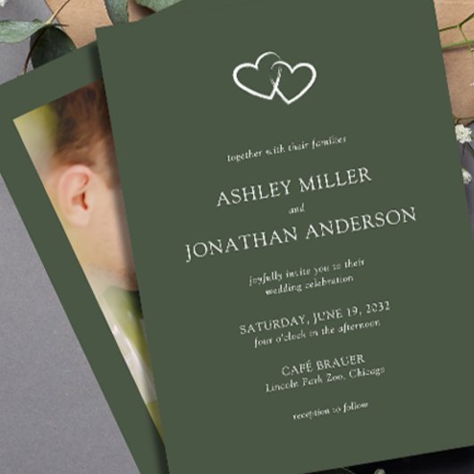 Invitation Élégant Moderne Éléments simples Photo Mariage