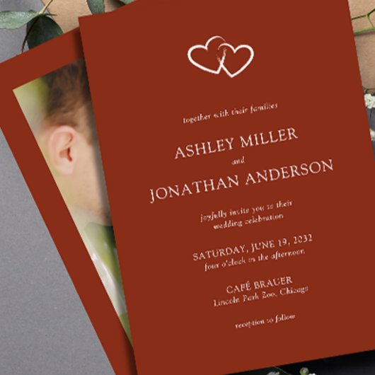 Invitation Élégant Moderne Éléments simples Photo Mariage