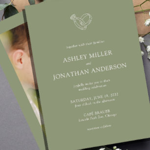 Invitation Élégant Moderne Éléments simples Photo Mariage
