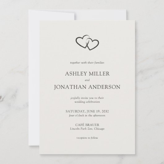 Invitation Élégant Moderne Éléments simples Photo Mariage (Devant)