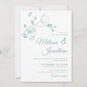 Invitation Elégant moderne fleuri blanc orchidées mariage (Devant)