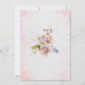 Invitation Elégant Moderne Fleurs aquarelles de cinq ans Ba (Dos)